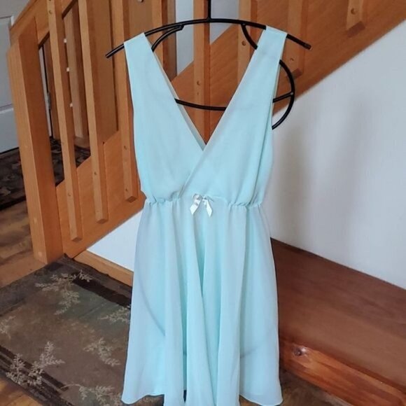 Enchanting Embellished Vneck 2 Piece Mint Green Sz M Negligee Sz S Thong - Picture 2 of 12